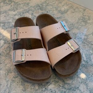 Like New Birkenstocks Light Pink Double Strap Sandals with Buckles